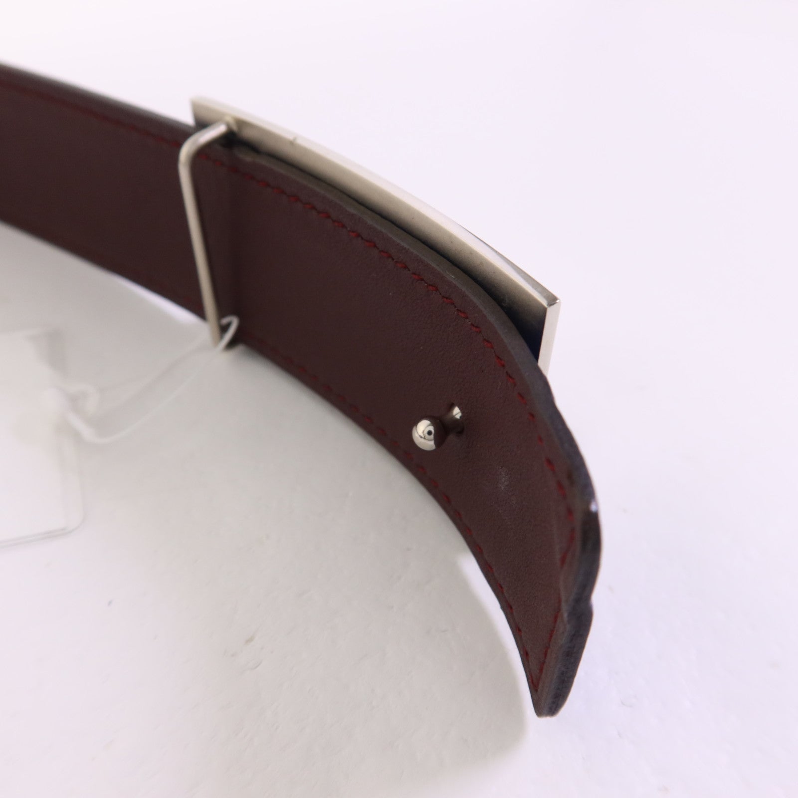 HERMES 【激減優惠】Epsom皮革Collier de Chein Belt銀扣皮帶
