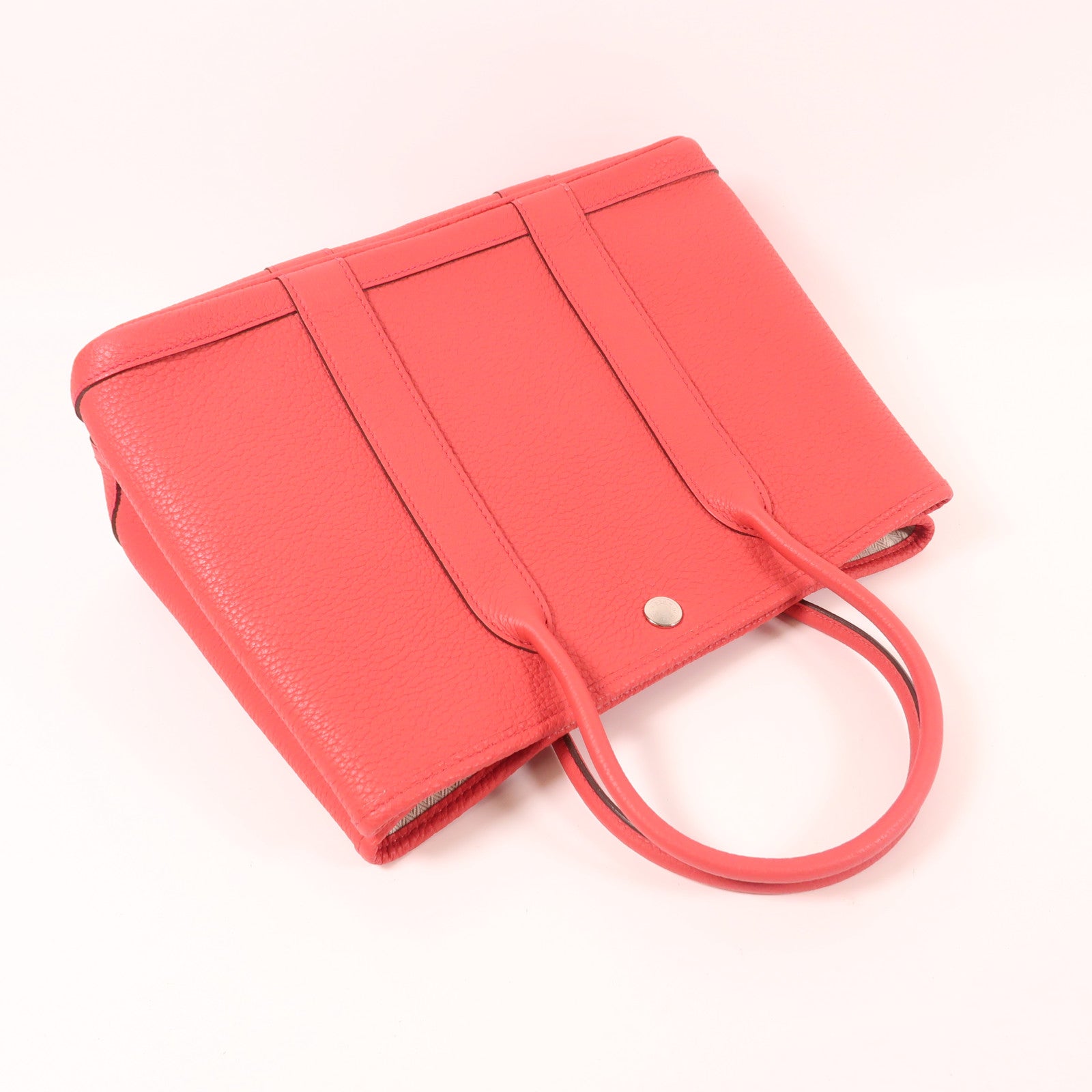 HERMES Country皮革Garden Party TPM銀扣手挽袋