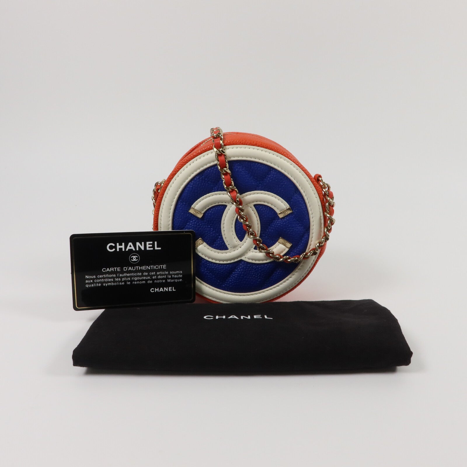 CHANEL 牛皮皮革CC Filigree Round Bag