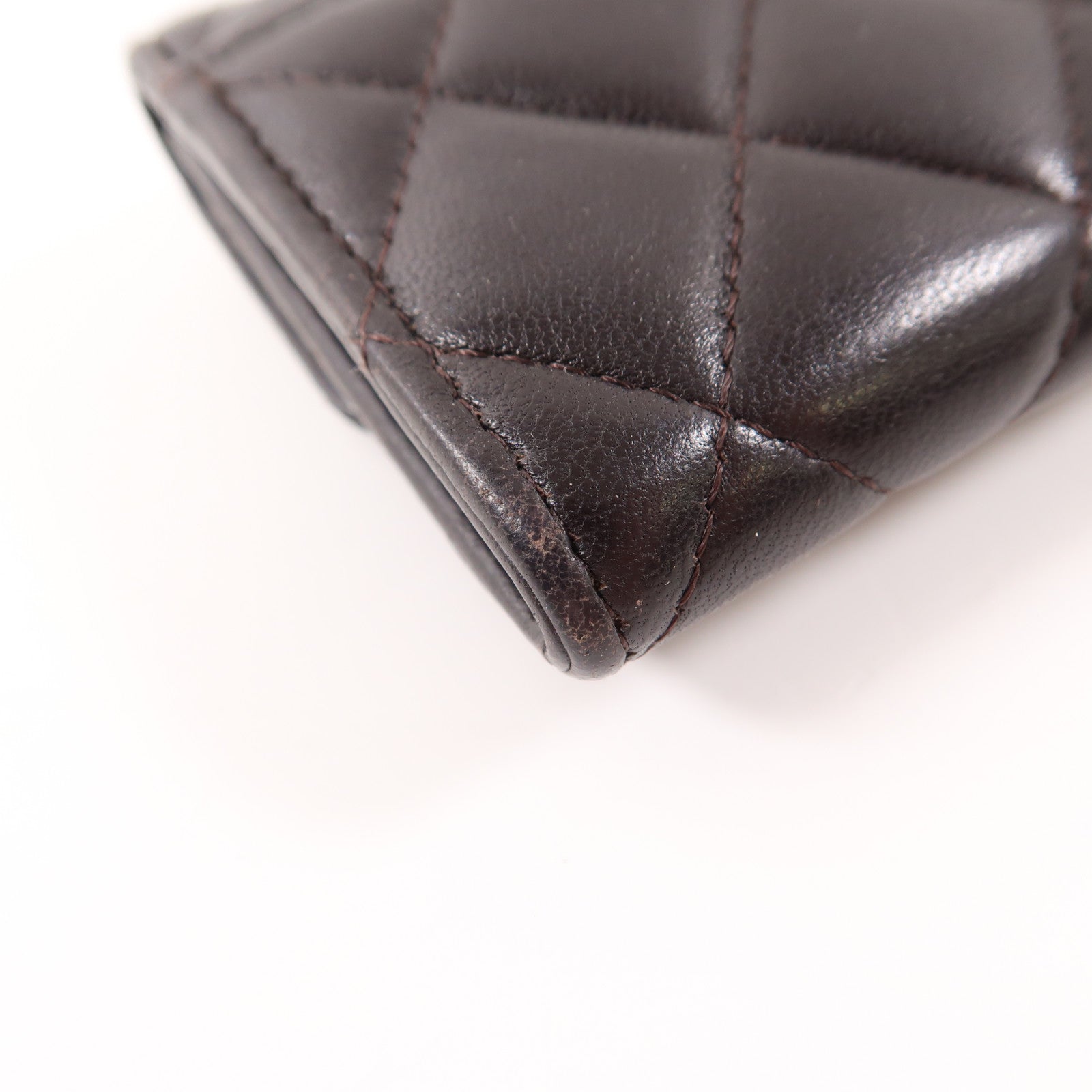 CHANEL 牛皮皮革Card Case金扣卡片套黑色