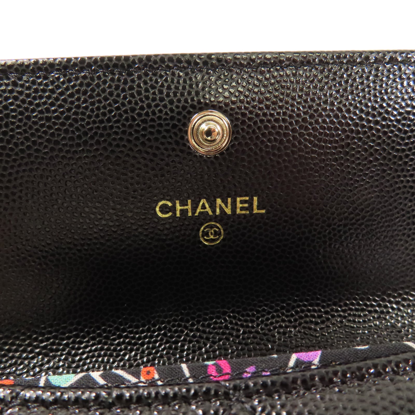 CHANEL 牛皮皮革Wallet金扣錢包