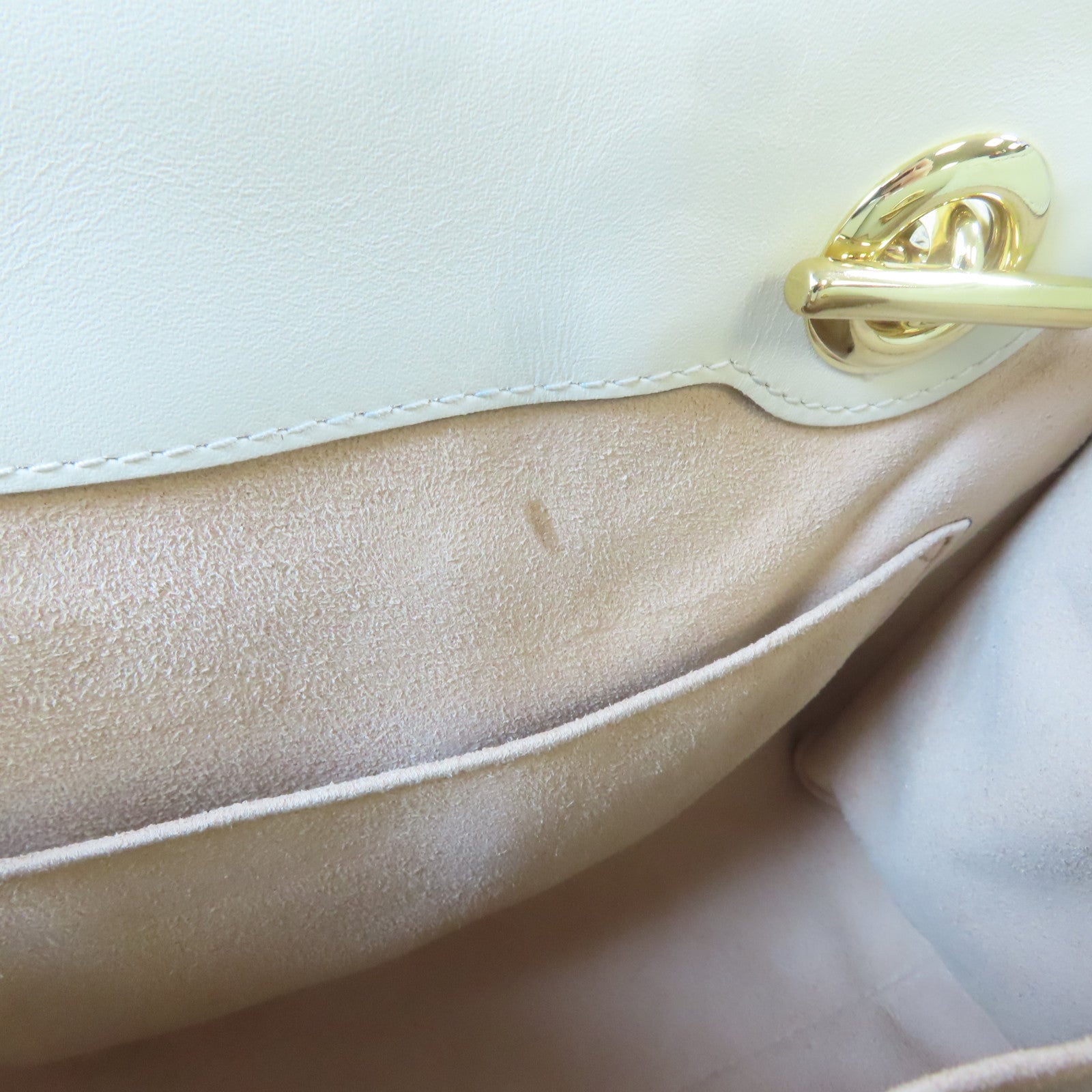 GUCCI 塗層帆布Padlock GG Shoulder Bag金扣肩背袋啡色/白色