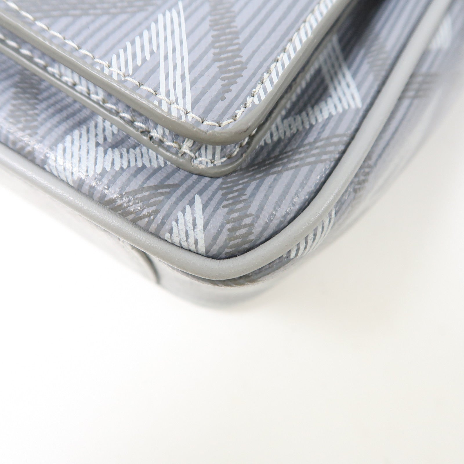 Dior 塗層帆布Shoulder Bag銀扣肩背袋灰色