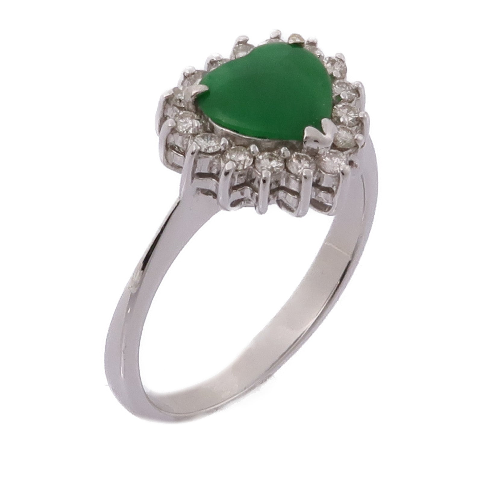 JEWELRY 18K白金Jade/Diamond Ring翡翠/鑽石戒指US#6.25