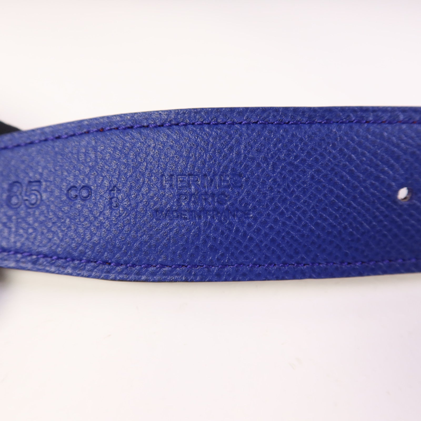 HERMES 【激減優惠】Epsom皮革Collier de Chein Belt銀扣皮帶
