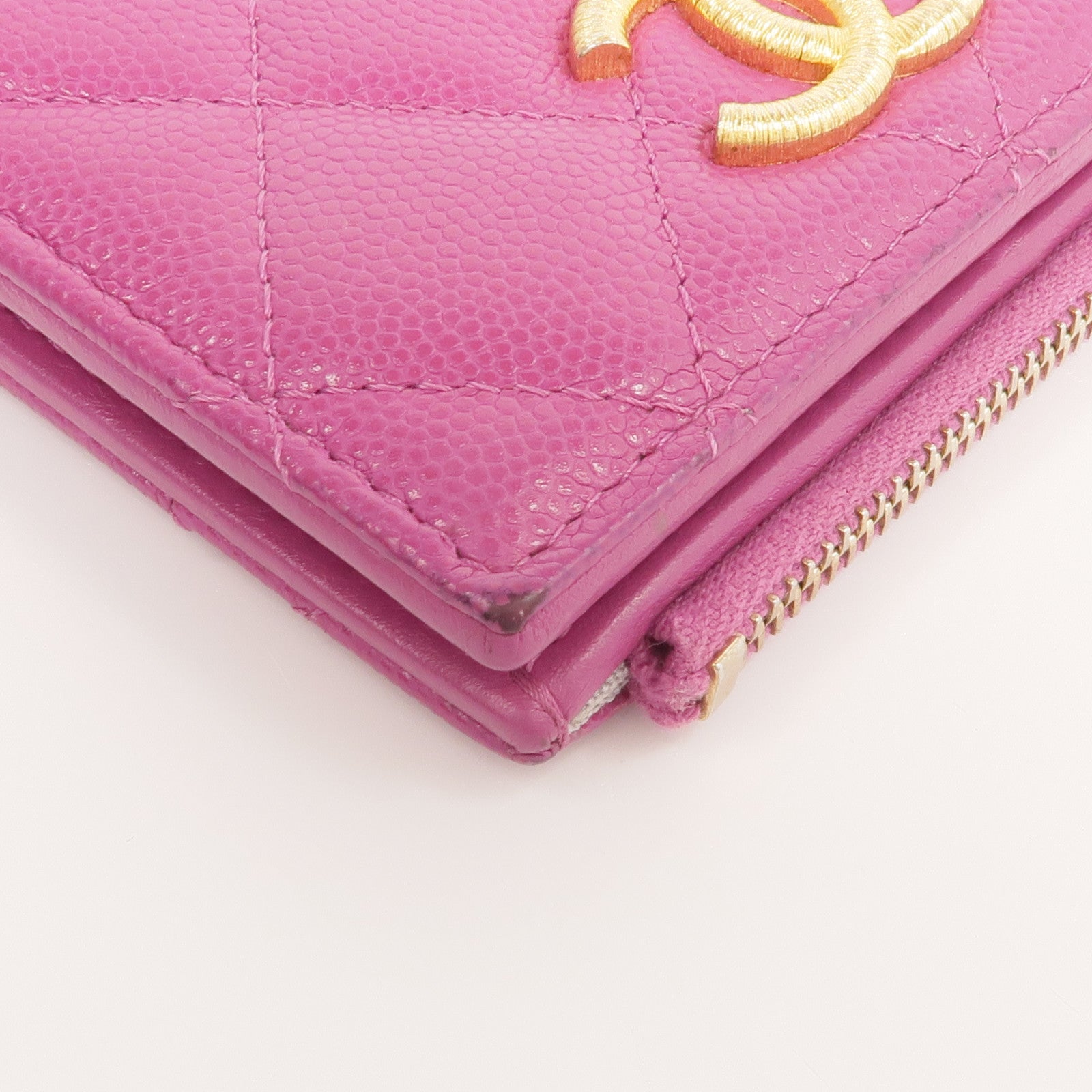 CHANEL 牛皮皮革Wallet金扣錢包