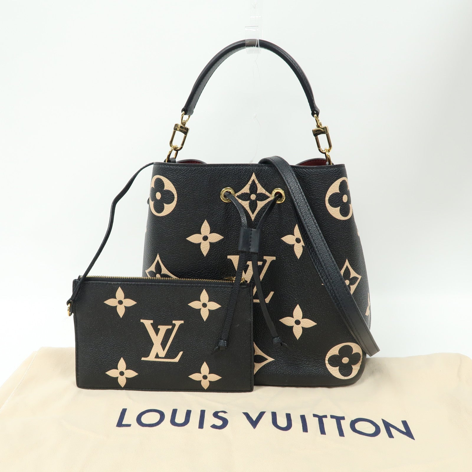 LOUIS VUITTON 【激減優惠】Monogram Empreinte NeoNoe MM金扣手挽肩背兩用袋黑色