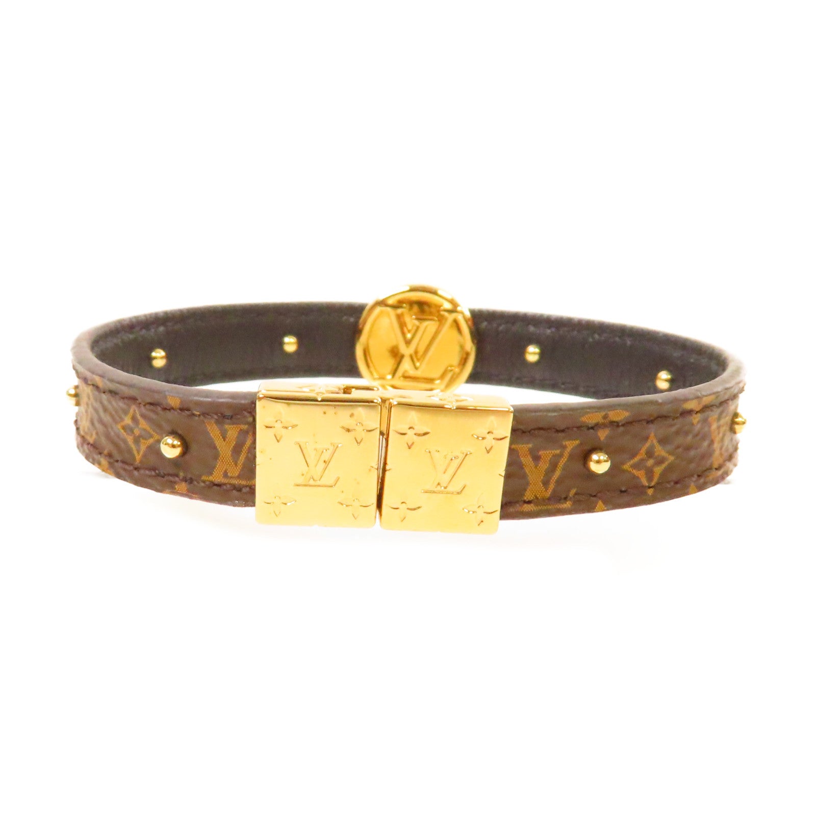 LOUIS VUITTON 【激減優惠】Monogram Circle Bracelet金扣手鏈啡色