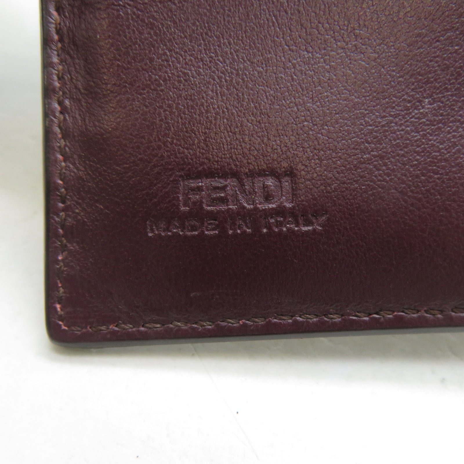 FENDI 【激減優惠】牛皮皮革Long wallet金扣長錢包卡其色