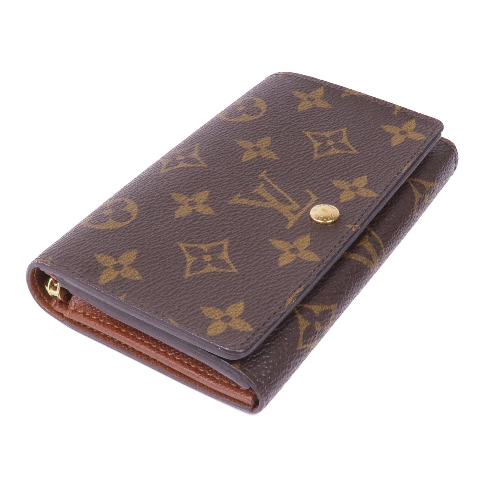 LOUIS VUITTON Monogram Porte Monnaie Billets Trésor金扣錢包