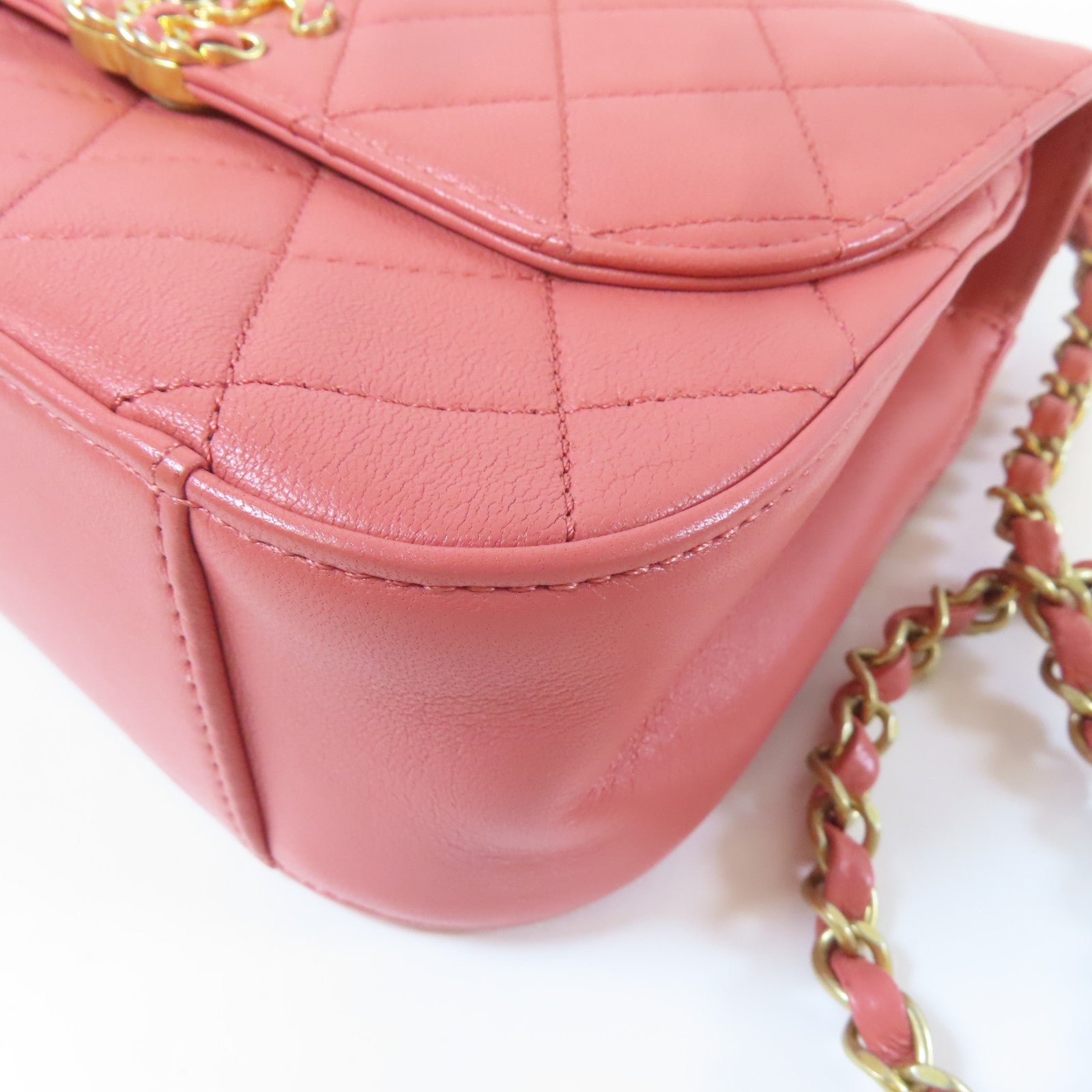 CHANEL 菱格羊皮皮革Chanel 19 Top Handle Bag金扣手挽肩背兩用袋粉紅色