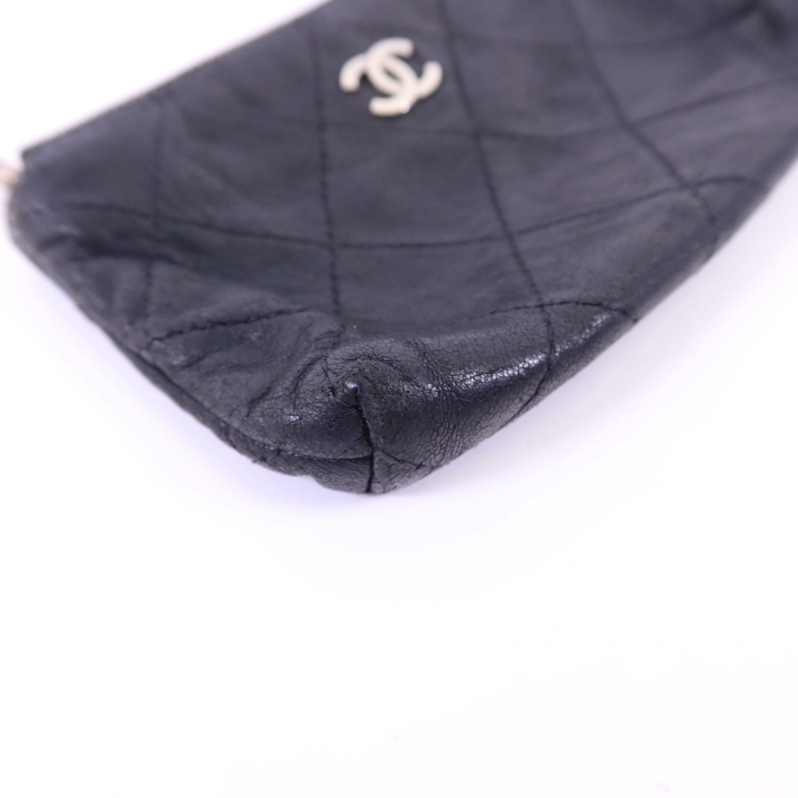CHANEL 羊皮皮革Coin Case銀扣零錢包