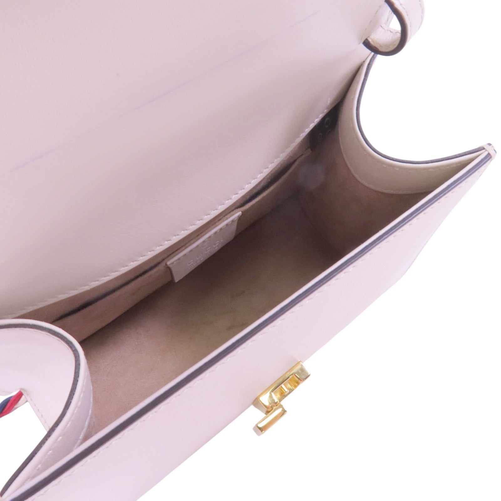 GUCCI GG GHW Sylvie Mini Handbag Shoulder Bag 470270 Calfskin Leather White