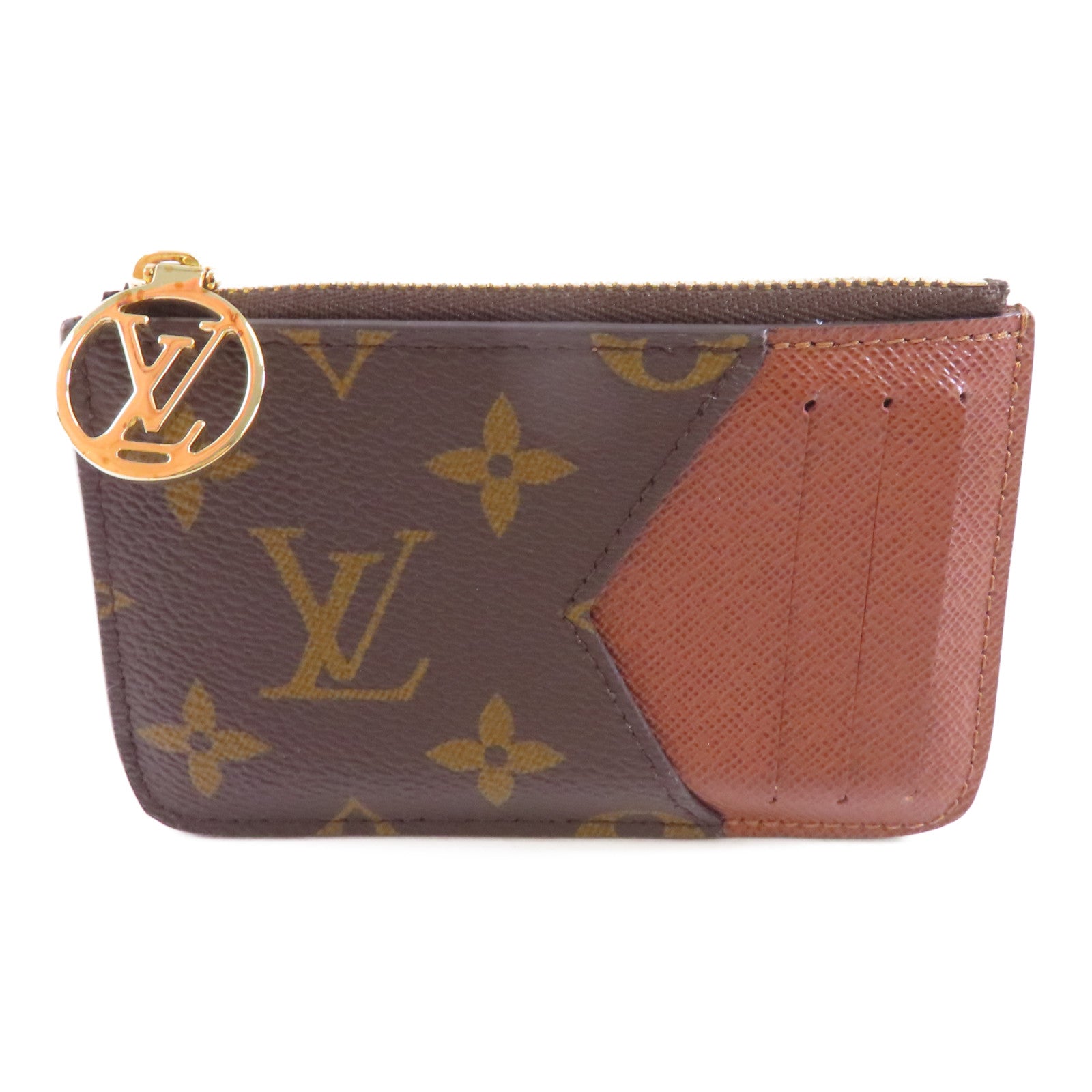LOUIS VUITTON Monogram Romy Card Case金扣卡片套啡色