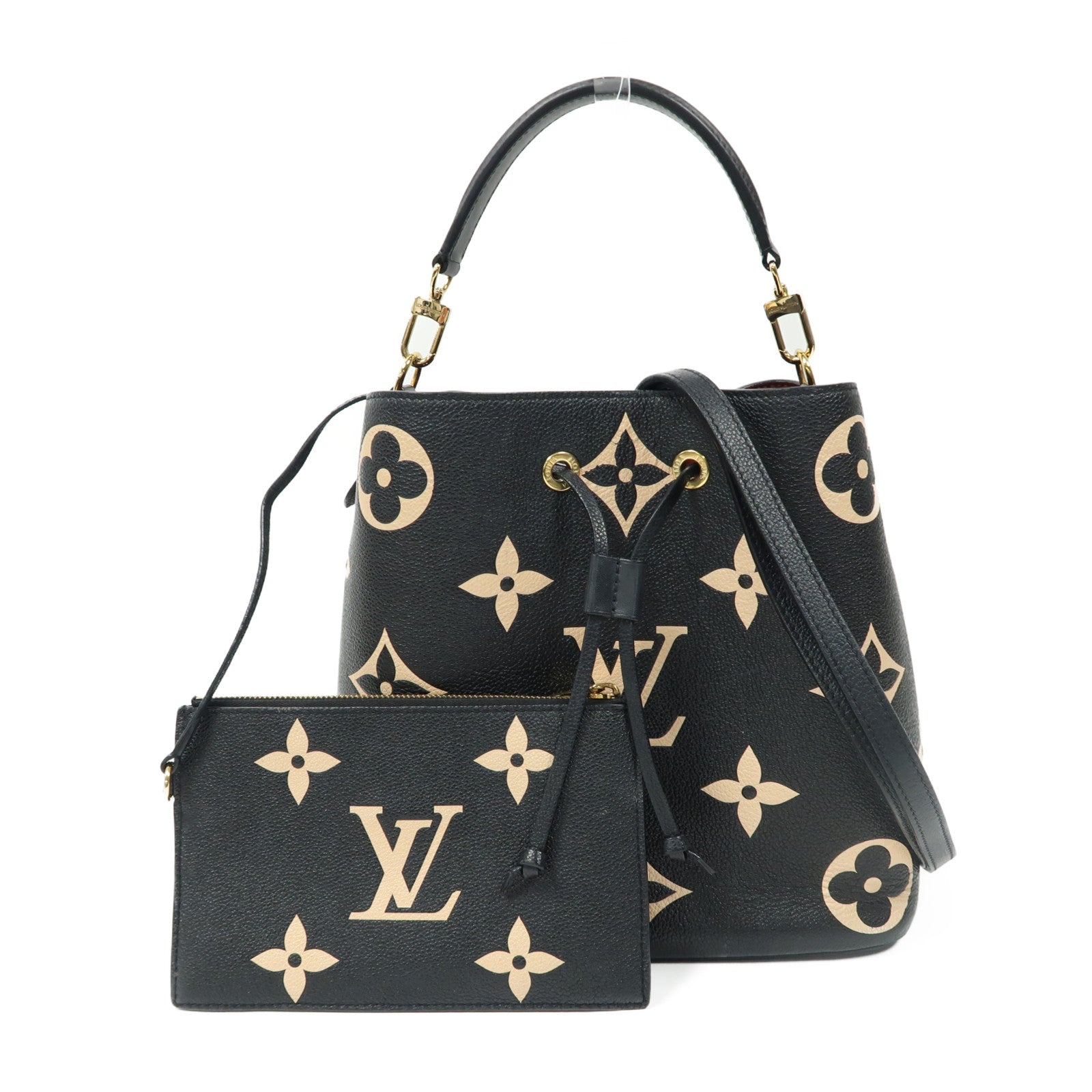 LOUIS VUITTON 【激減優惠】Monogram Empreinte NeoNoe MM金扣手挽肩背兩用袋黑色