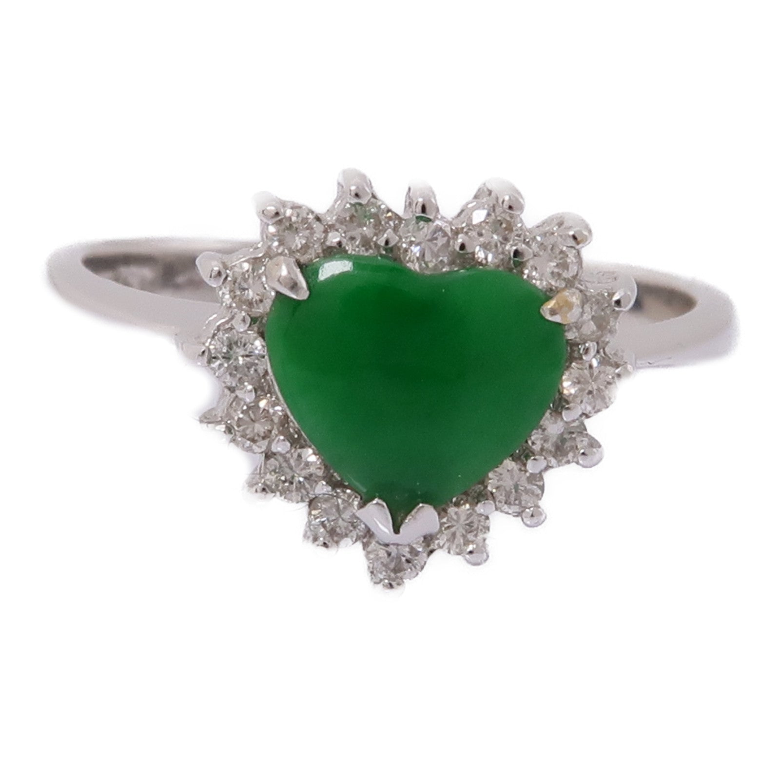 JEWELRY 18K白金Jade/Diamond Ring翡翠/鑽石戒指US#6.25