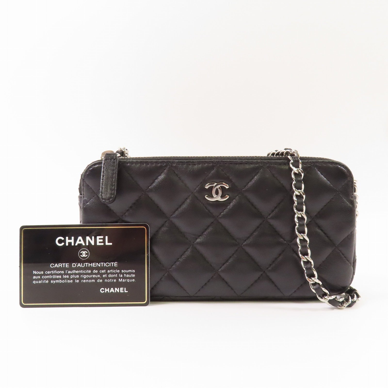 CHANEL 【激減優惠】羊皮皮革Chain Shoulder銀扣鏈帶肩背袋