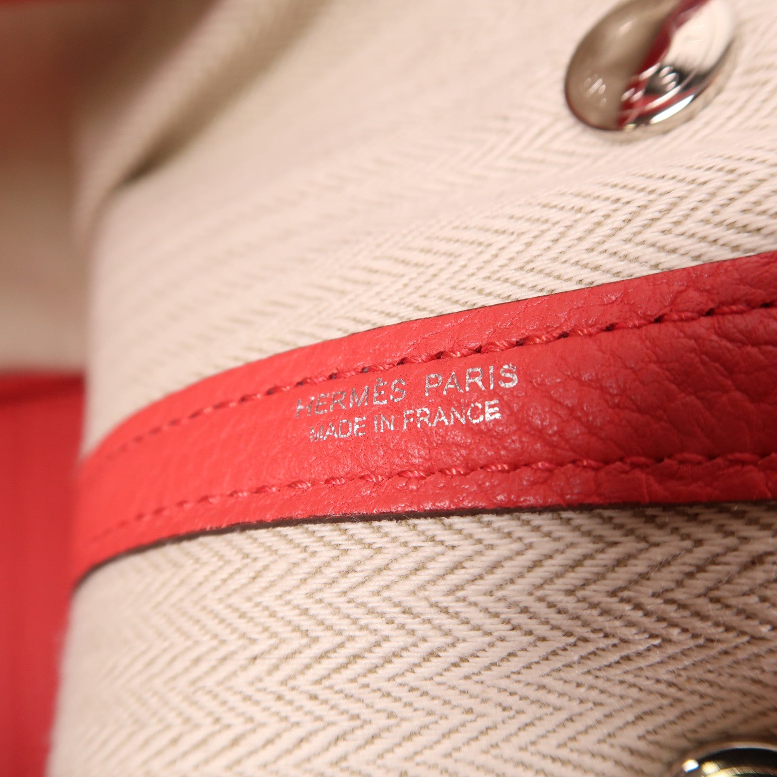 HERMES Country皮革Garden Party TPM銀扣手挽袋