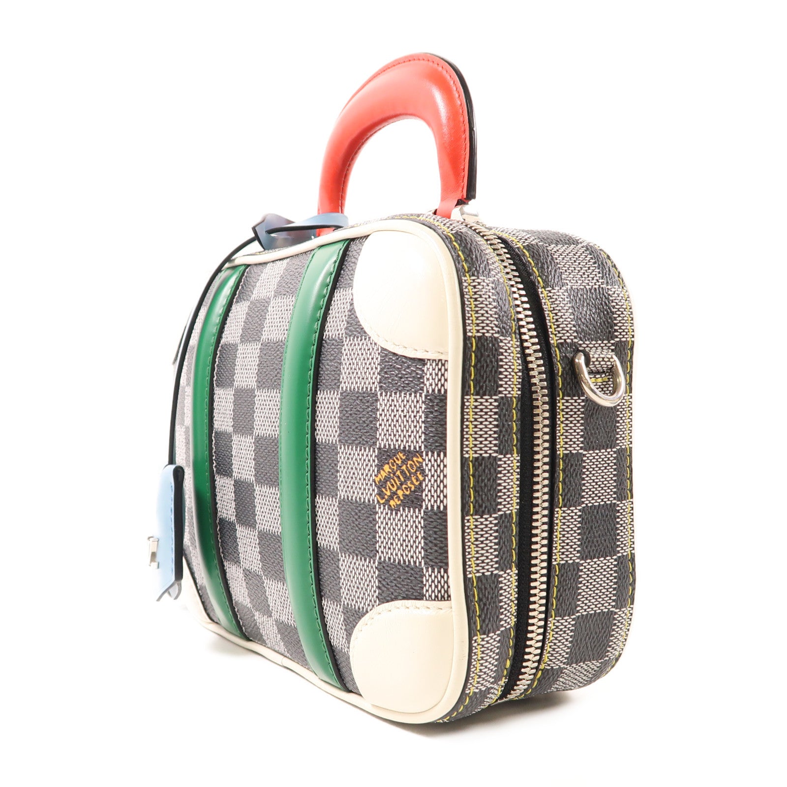 LOUIS VUITTON Damier Valisette BB銀扣手挽肩背兩用袋