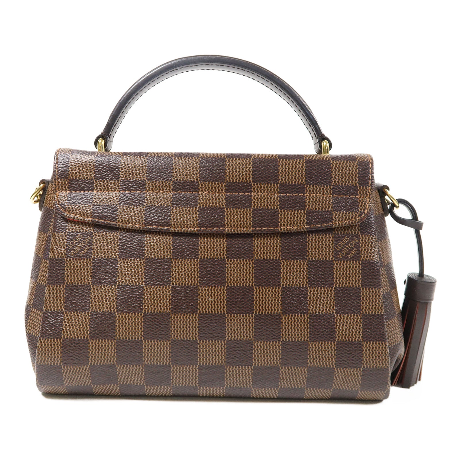 LOUIS VUITTON Damier Croisette金扣手挽肩背兩用袋啡色