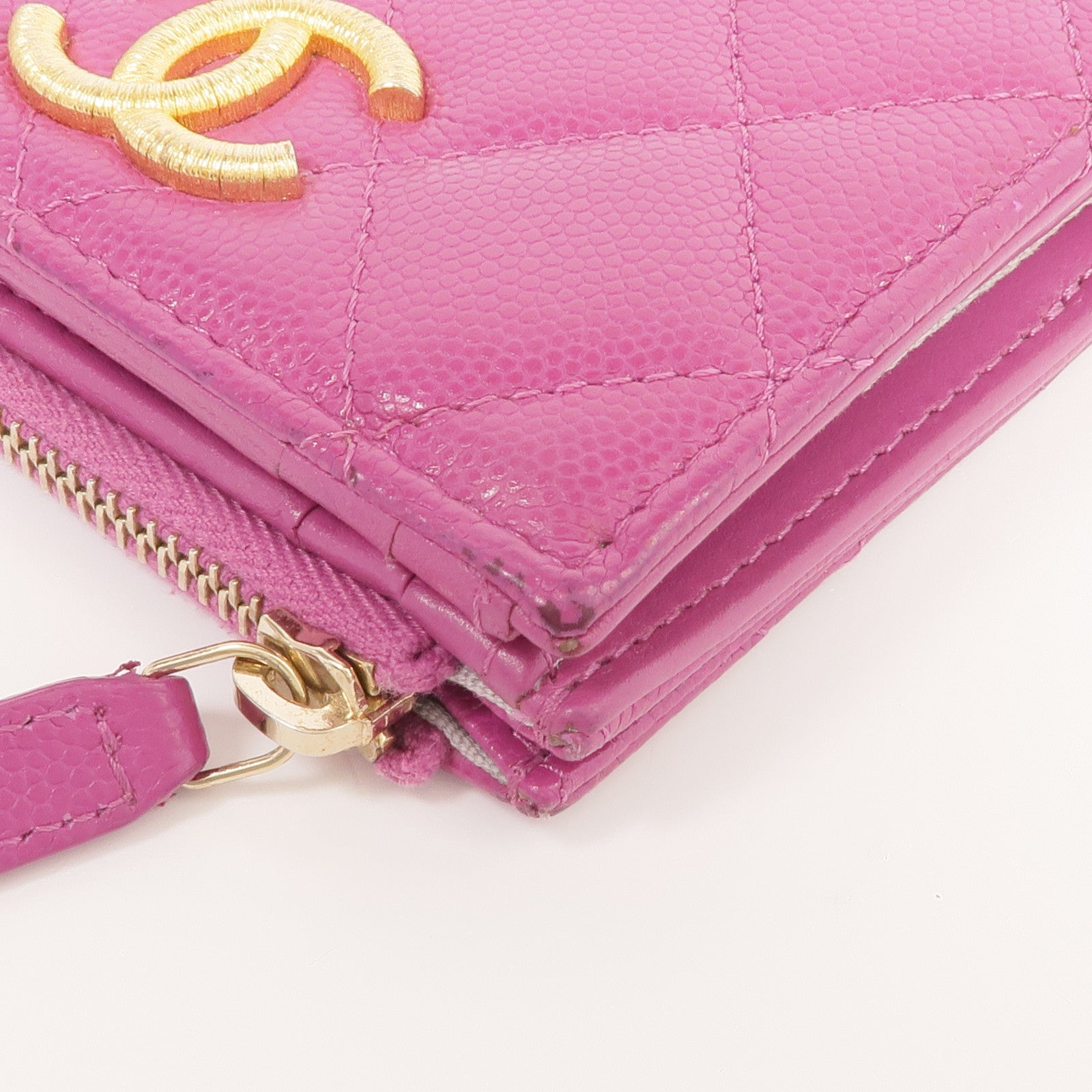 CHANEL 牛皮皮革Wallet金扣錢包