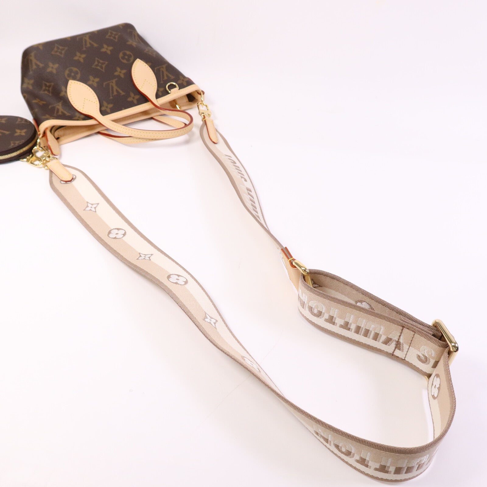 LOUIS VUITTON Monogram Neverfull BB金扣手挽肩背兩用袋