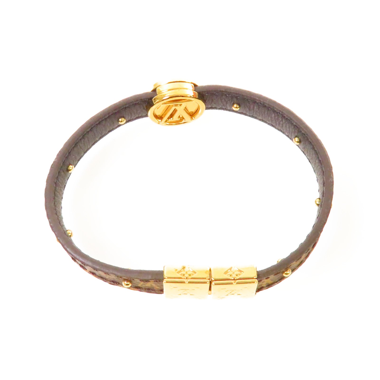 LOUIS VUITTON 【激減優惠】Monogram Circle Bracelet金扣手鏈啡色