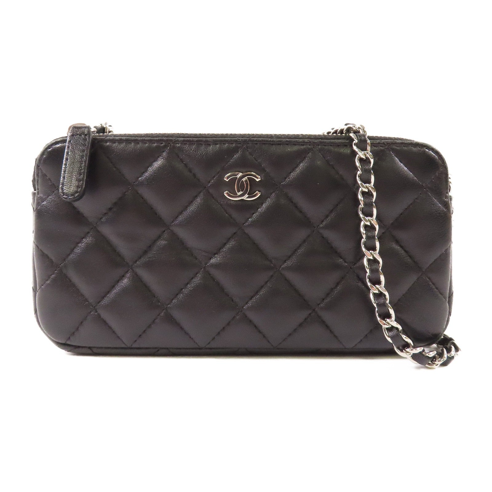 CHANEL 【激減優惠】羊皮皮革Chain Shoulder銀扣鏈帶肩背袋