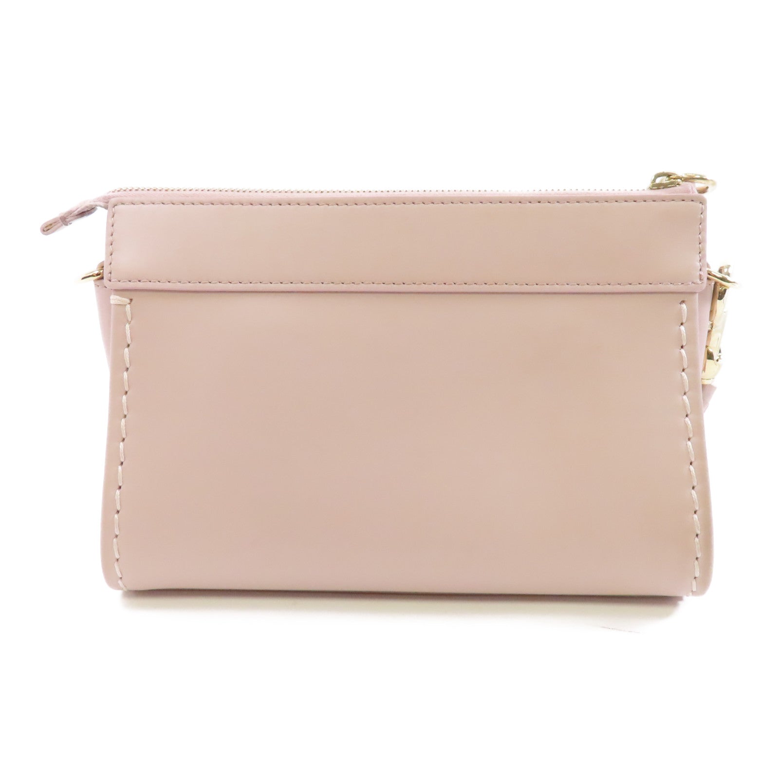 Chloe 牛皮皮革Shoulder Bag金扣肩背袋粉紅色