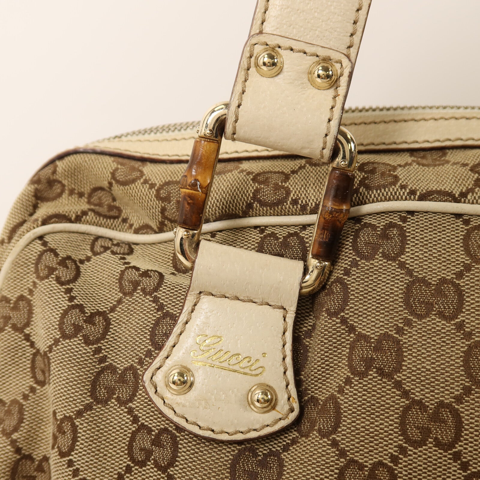 GUCCI 帆布Handle Bag金扣手挽袋
