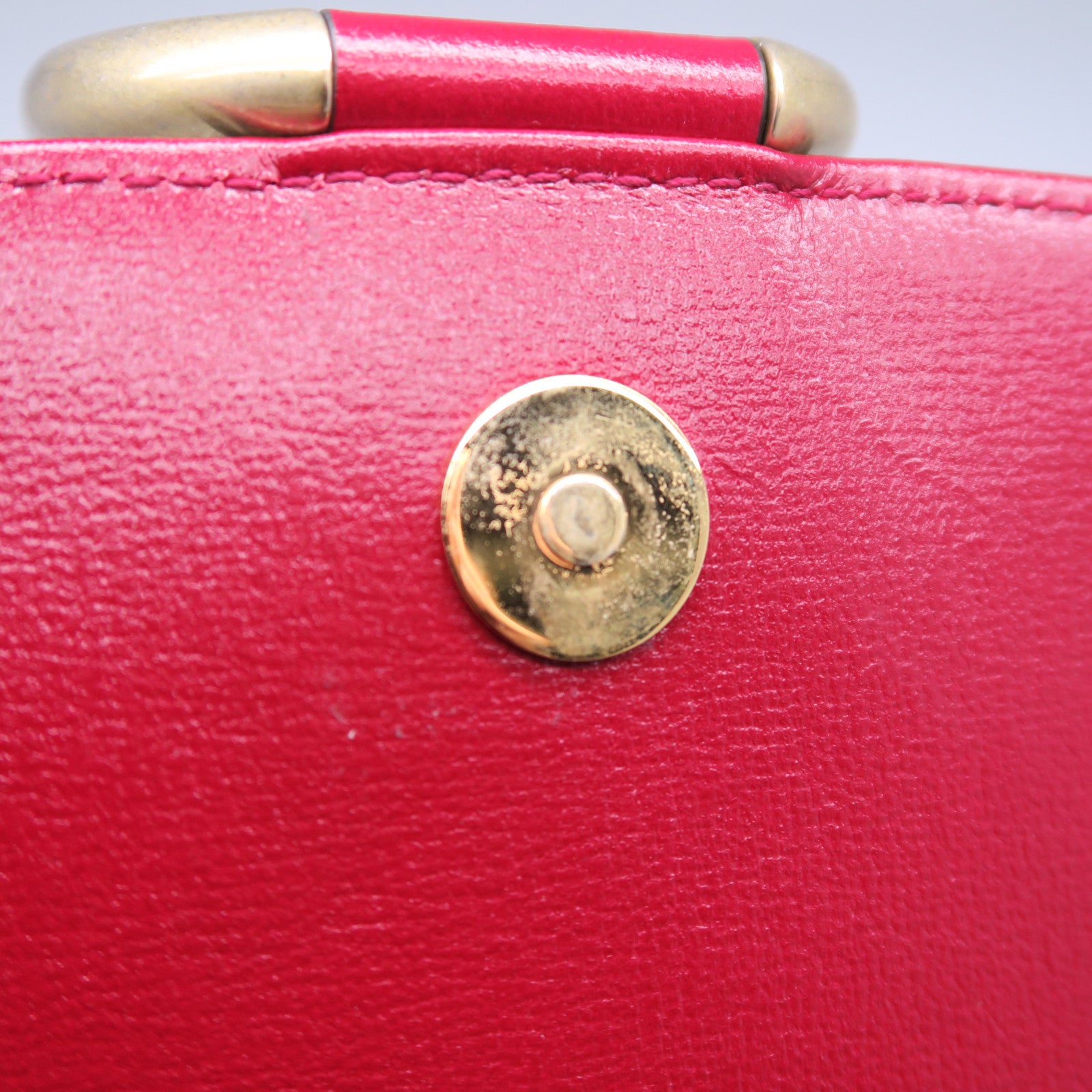GUCCI 牛皮皮革Shoulder Bag金扣肩背袋紅色