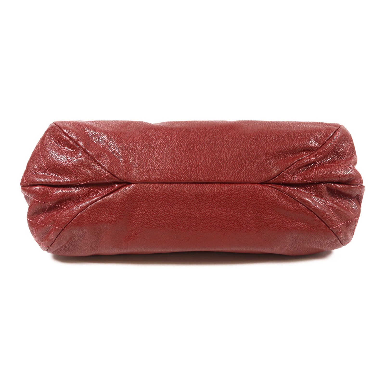CHANEL CC SHW Chain Shoulder Bag Calfskin Leather Red