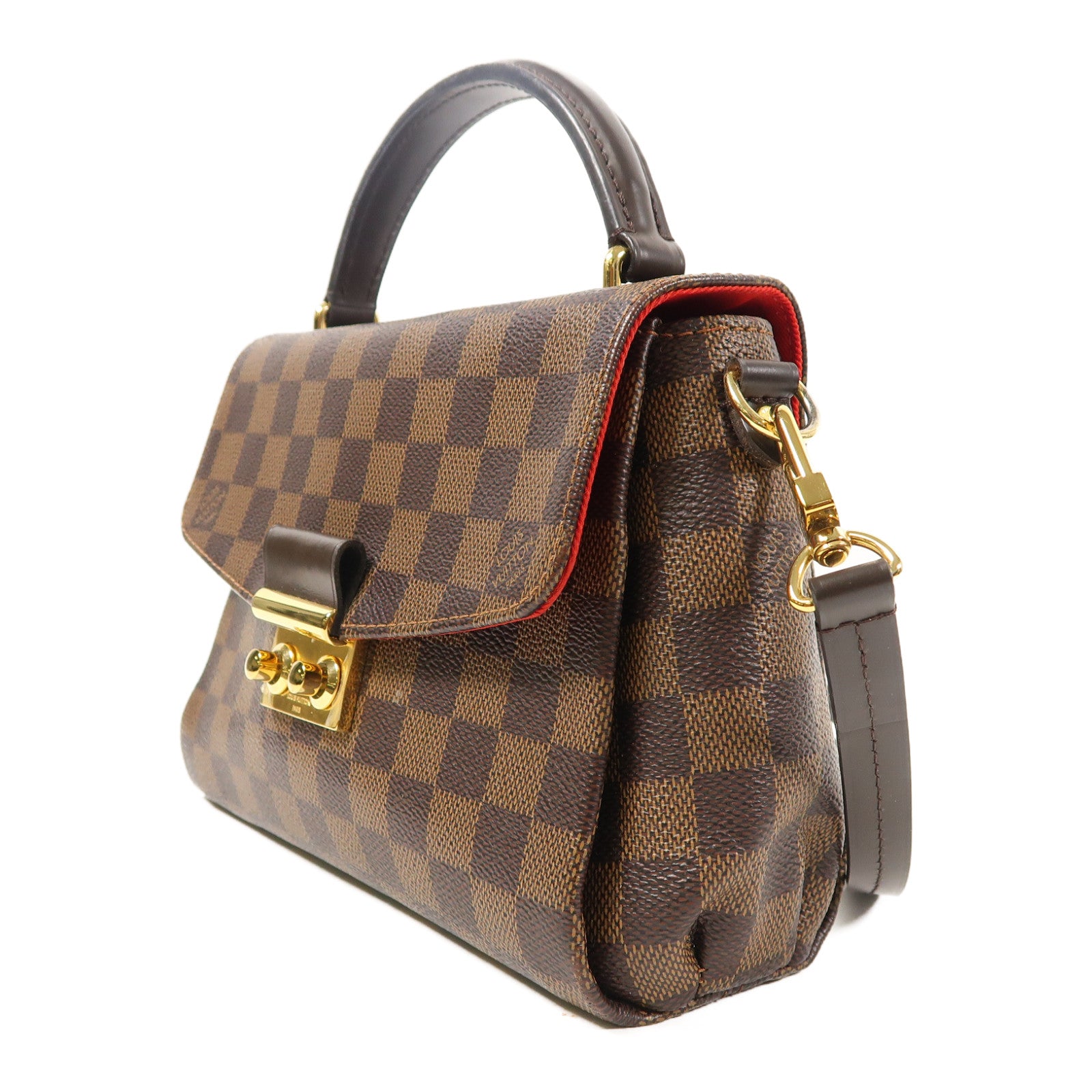 LOUIS VUITTON Damier Croisette金扣手挽肩背兩用袋啡色