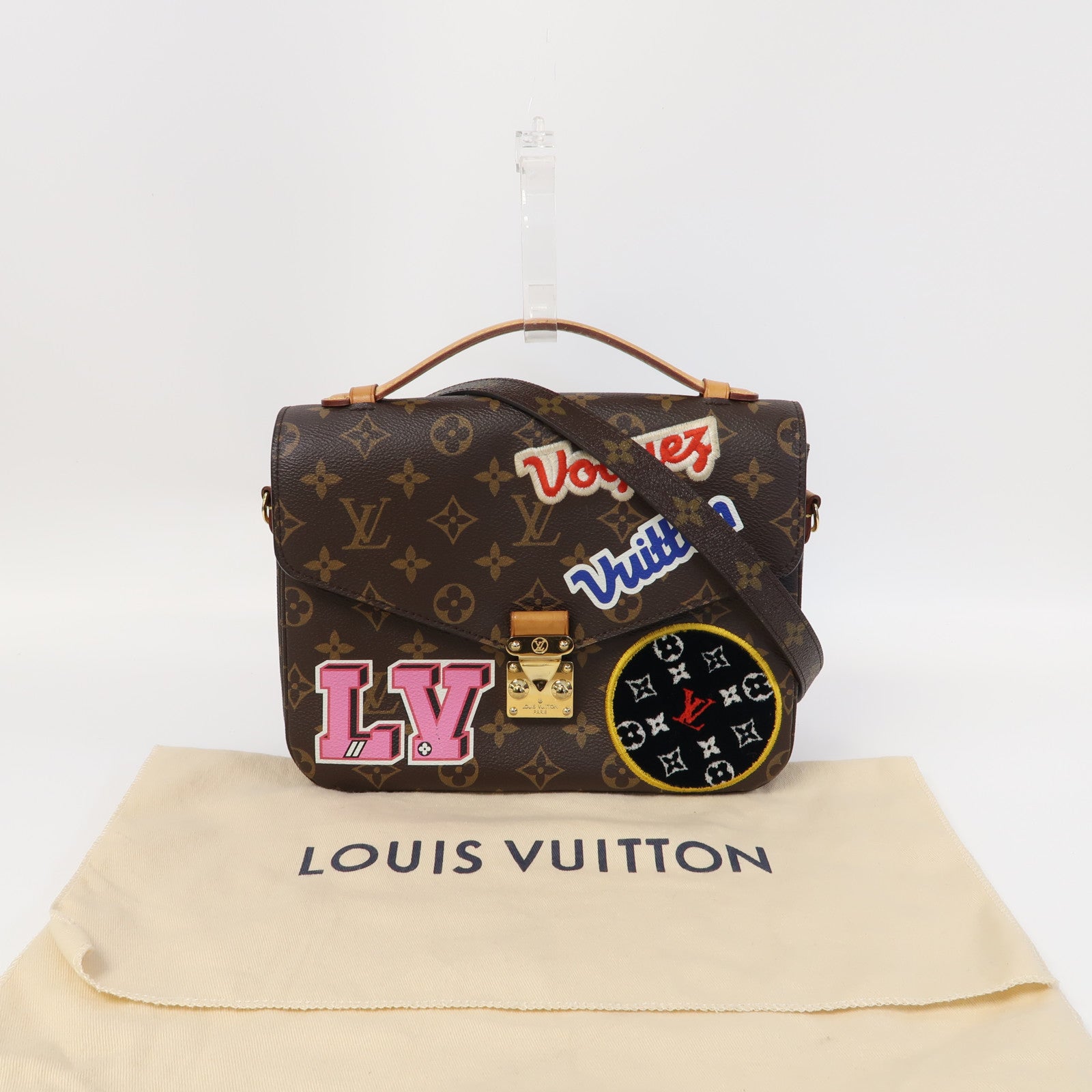 LOUIS VUITTON Monogram Pochette Metis金扣手挽肩背兩用袋啡色