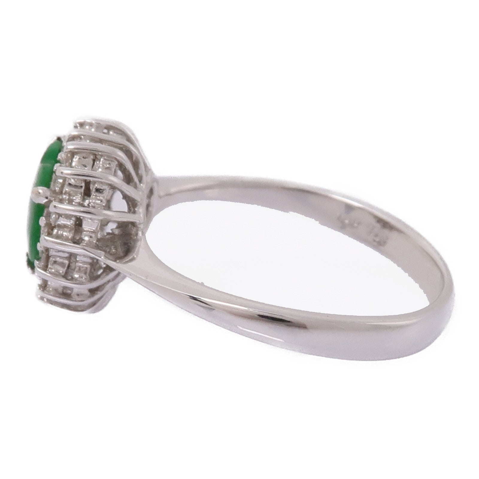 JEWELRY 18K白金Jade/Diamond Ring翡翠/鑽石戒指US#6.25