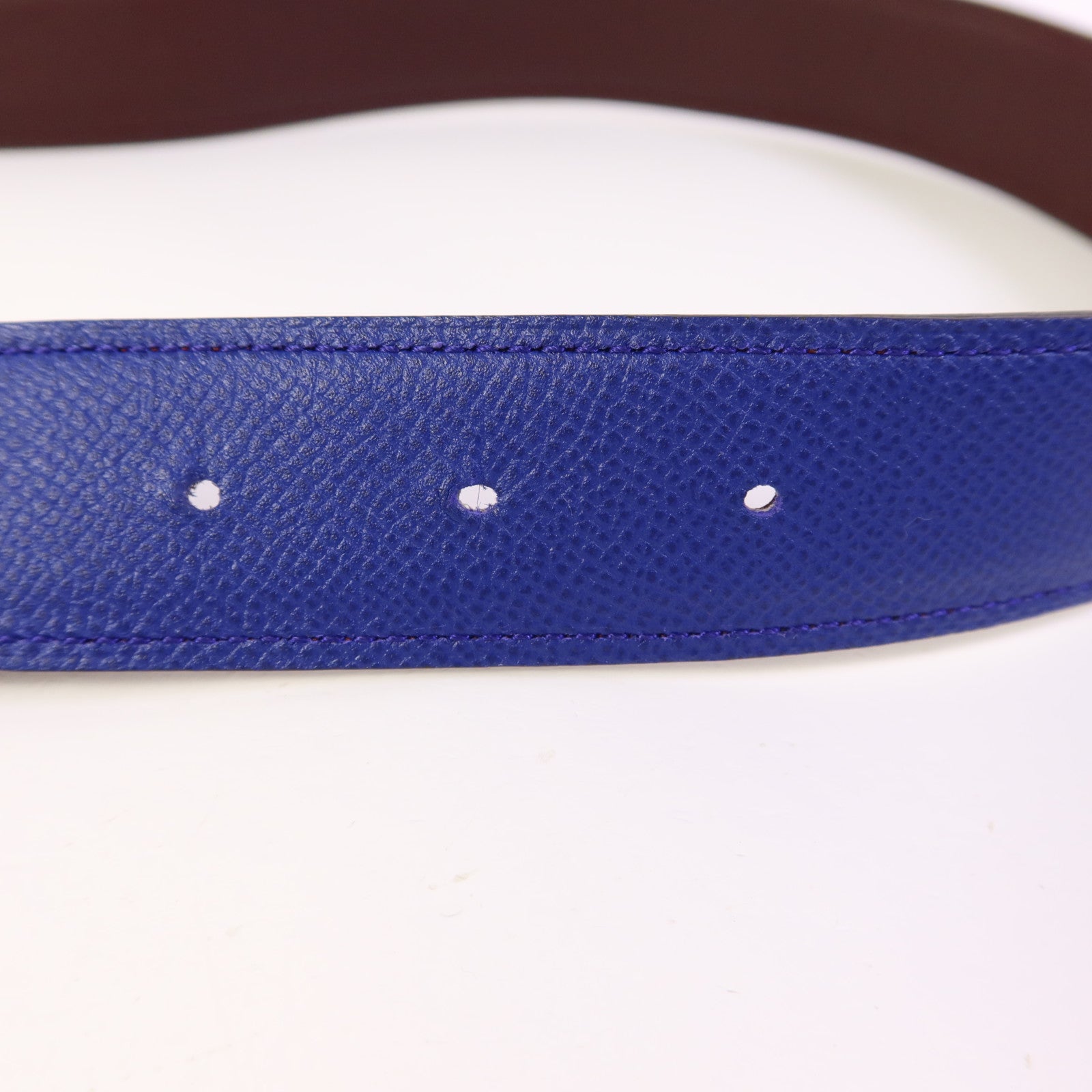 HERMES 【激減優惠】Epsom皮革Collier de Chein Belt銀扣皮帶