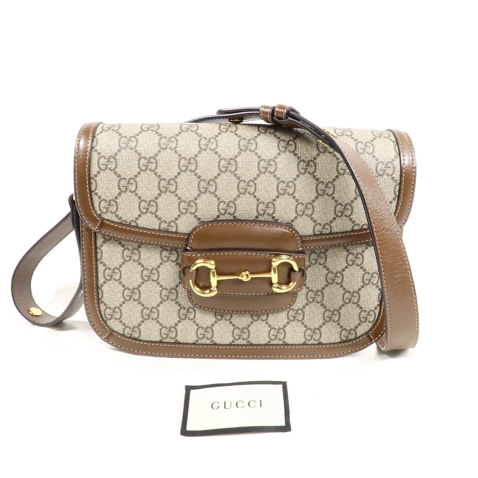 GUCCI 塗層帆布Horsebit 1955肩背袋