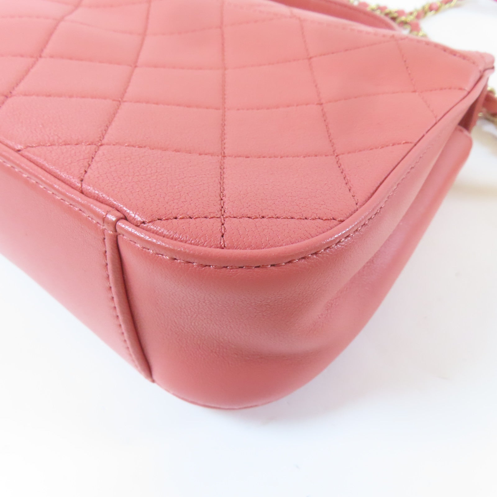 CHANEL 菱格羊皮皮革Chanel 19 Top Handle Bag金扣手挽肩背兩用袋粉紅色