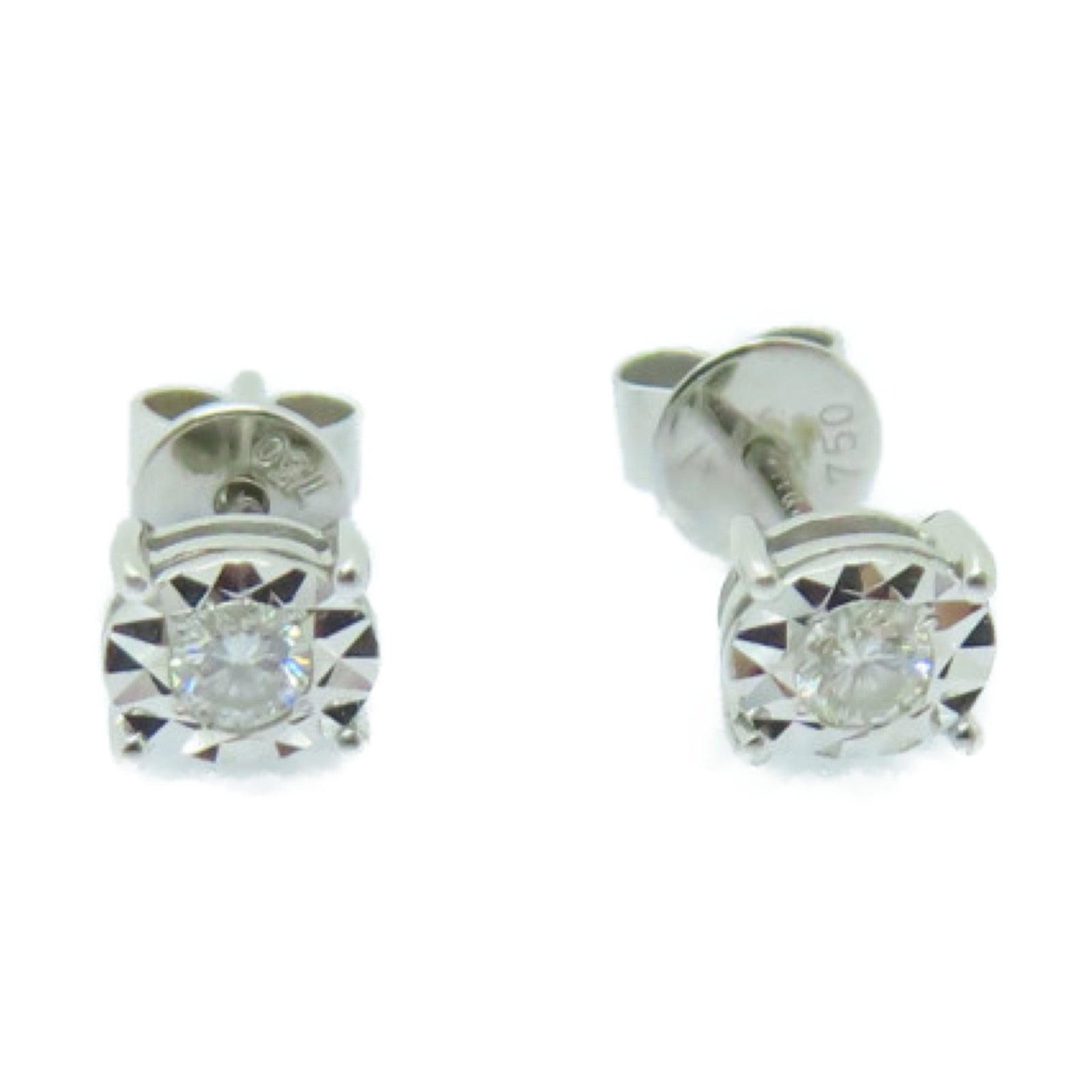 JEWELRY 【激減優惠】18K白金Diamond Earrings 0.185ct鑽石耳環