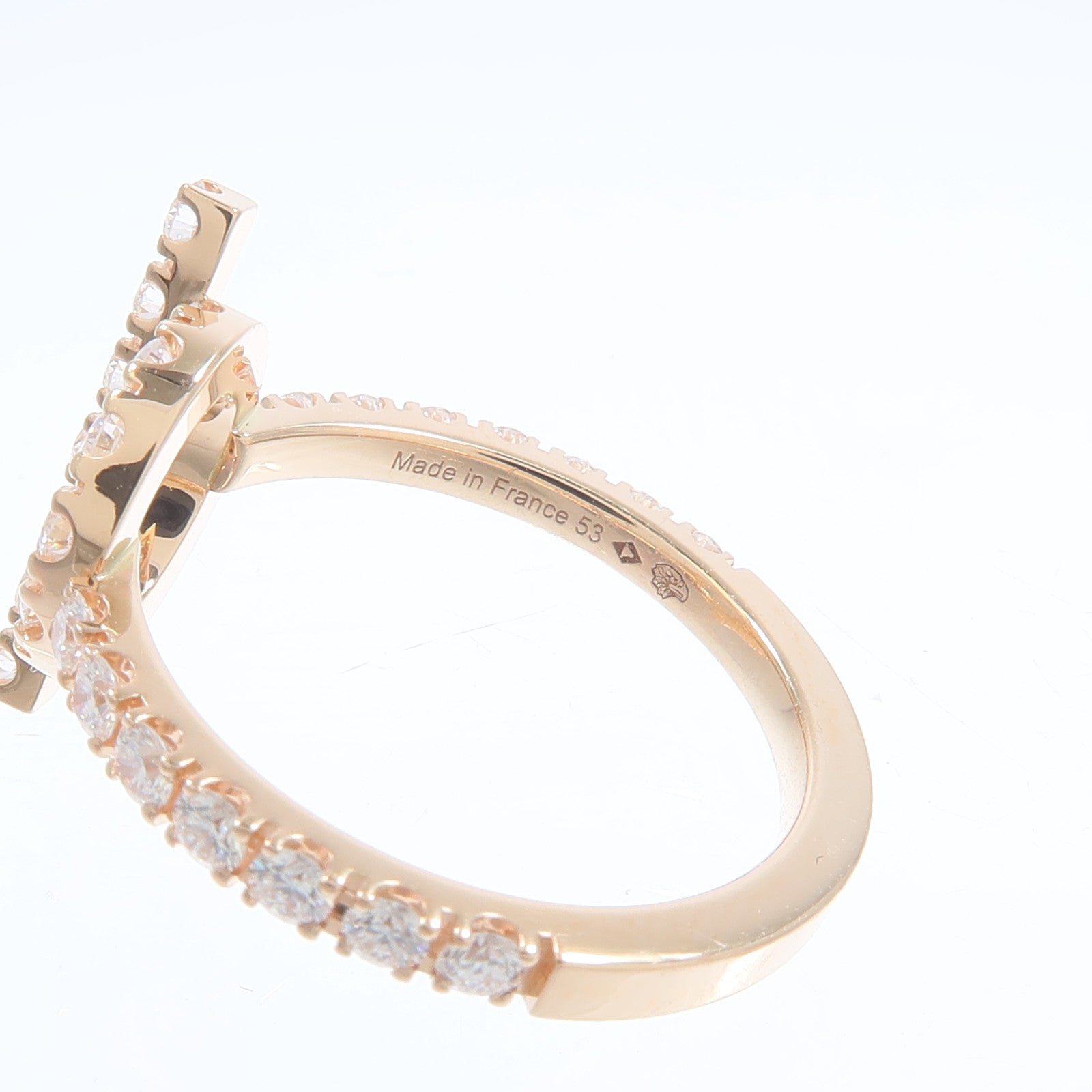 HERMES 18K玫瑰金Finesse Ring鑽石戒指