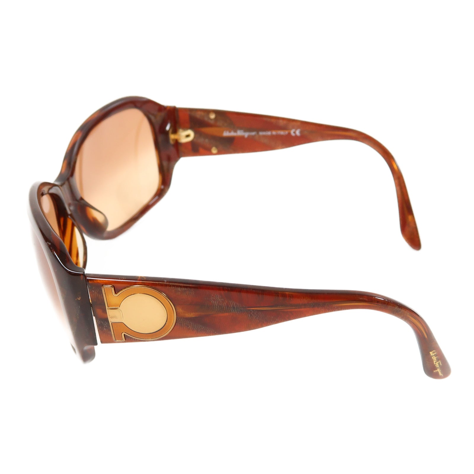 Salvatore Ferragamo 【激減優惠】PVC Sunglasses金扣太陽眼鏡啡色
