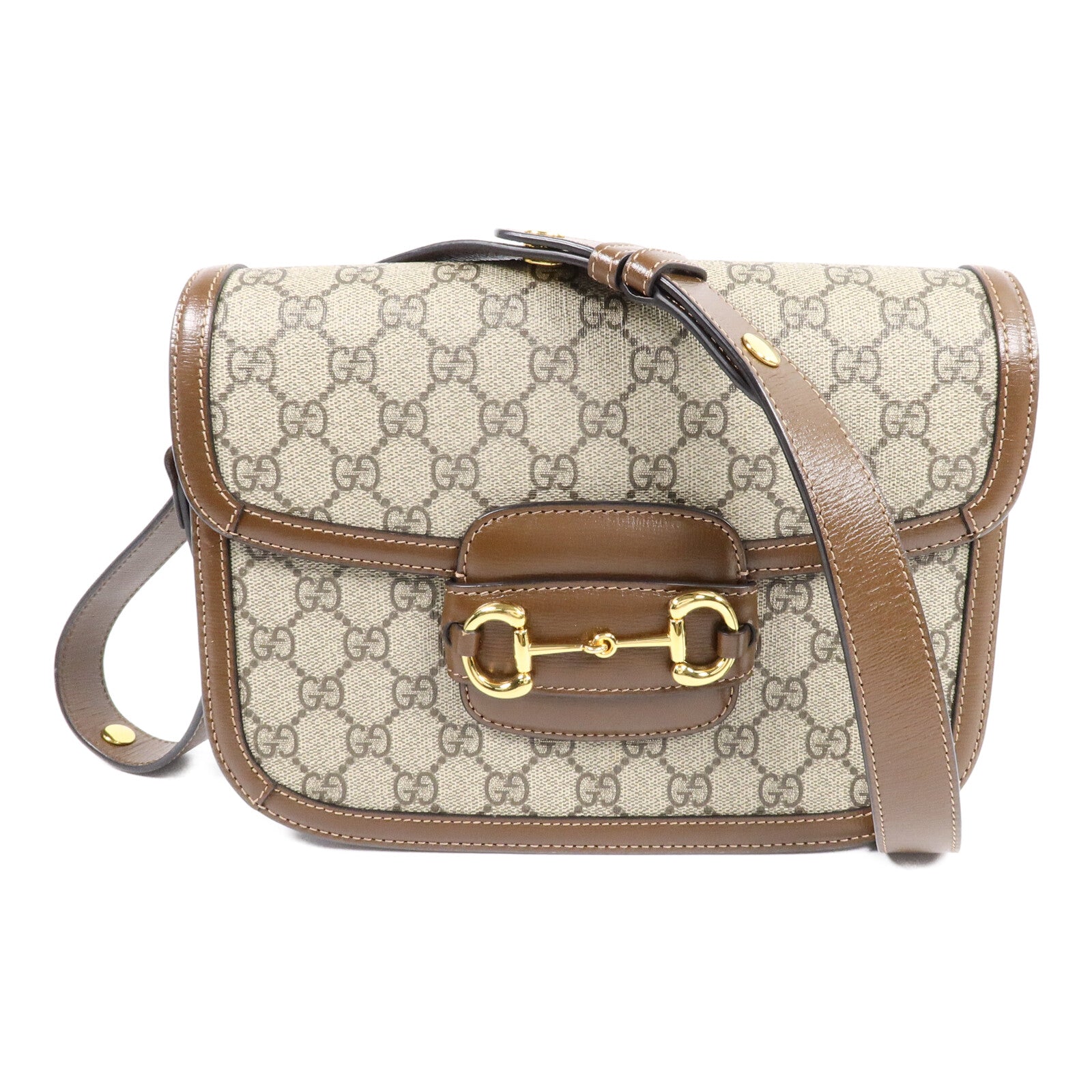 GUCCI 塗層帆布Horsebit 1955肩背袋