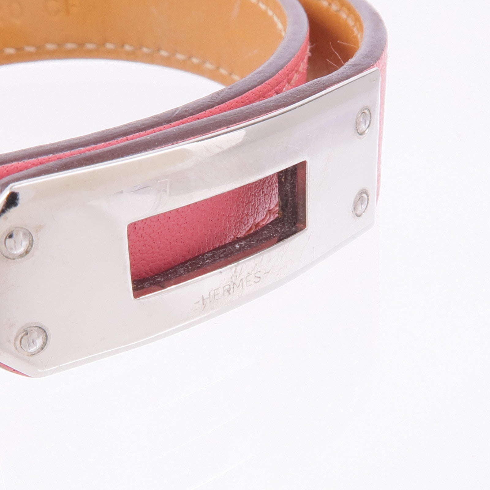 HERMES Swift皮革Kelly Double Tour Bracelet銀扣手帶
