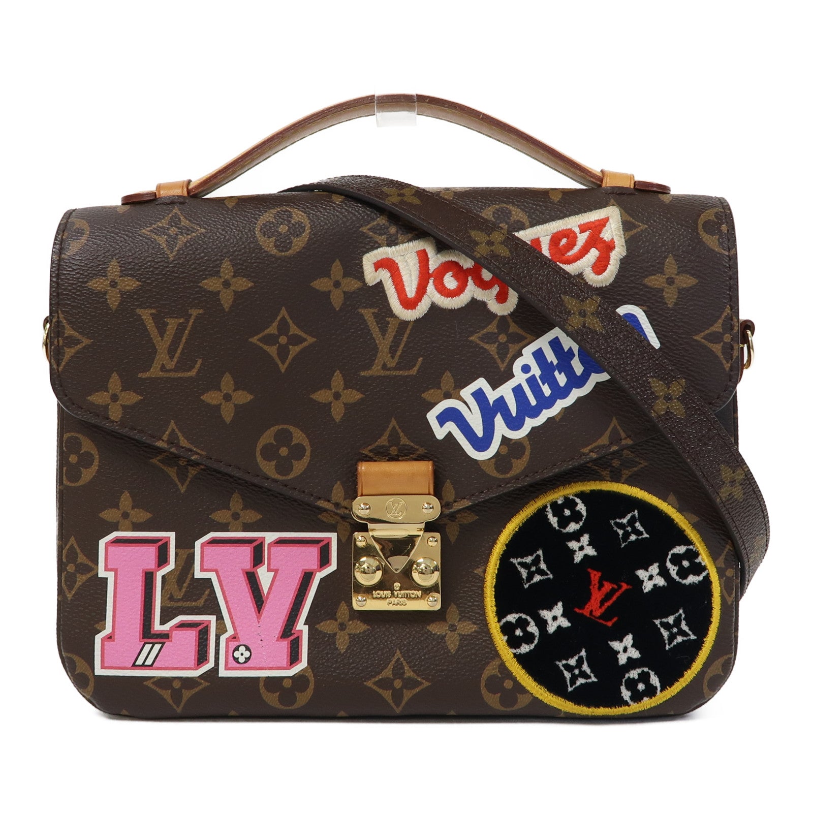 LOUIS VUITTON Monogram Pochette Metis金扣手挽肩背兩用袋啡色