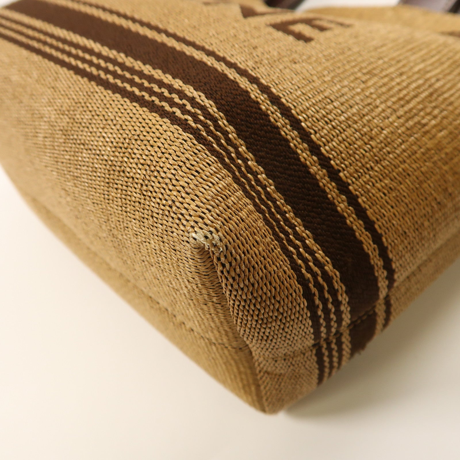 CELINE 【激減優惠】Raffia/牛皮皮革Mini Cabas銀扣手挽肩背兩用袋啡色