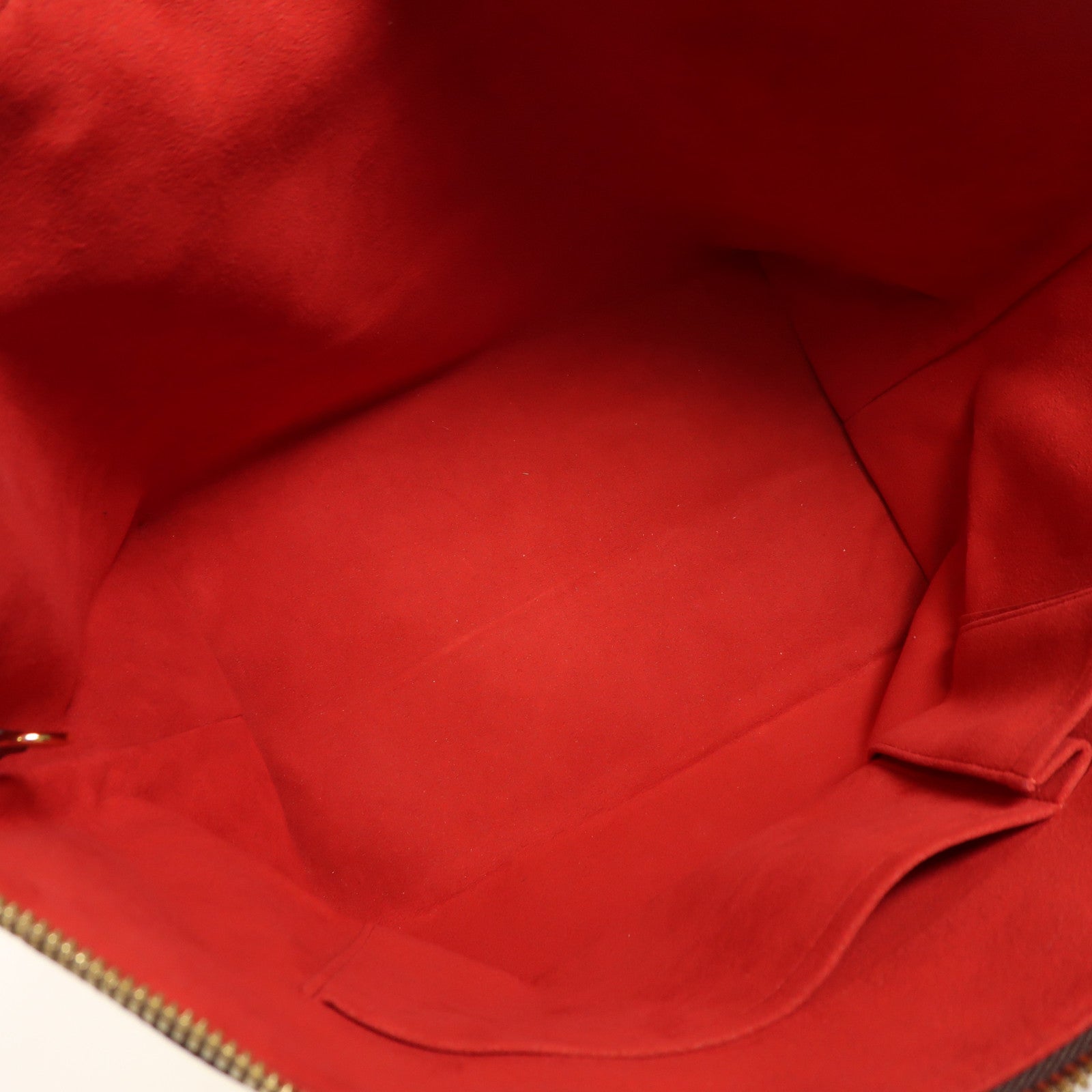 LOUIS VUITTON Damier Saleya MM金扣肩背袋/手挽袋棕色