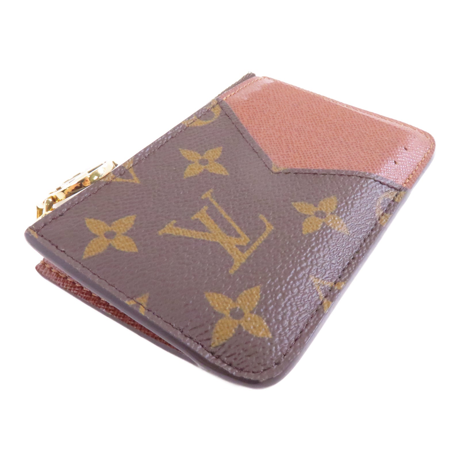 LOUIS VUITTON Monogram Romy Card Case金扣卡片套啡色