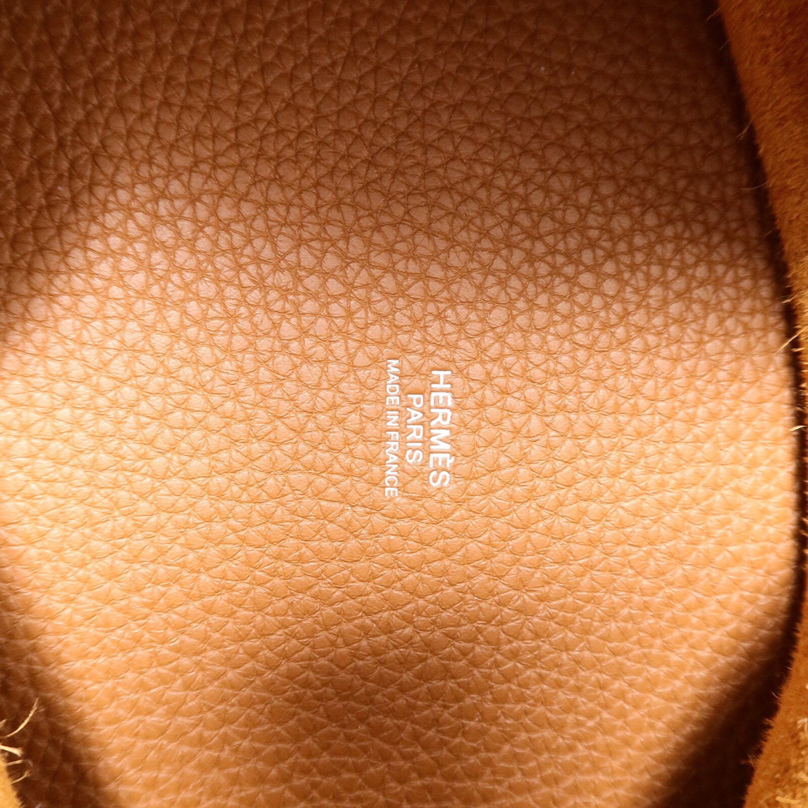 HERMES Clemence皮革Picotin MM扣手挽袋Gold