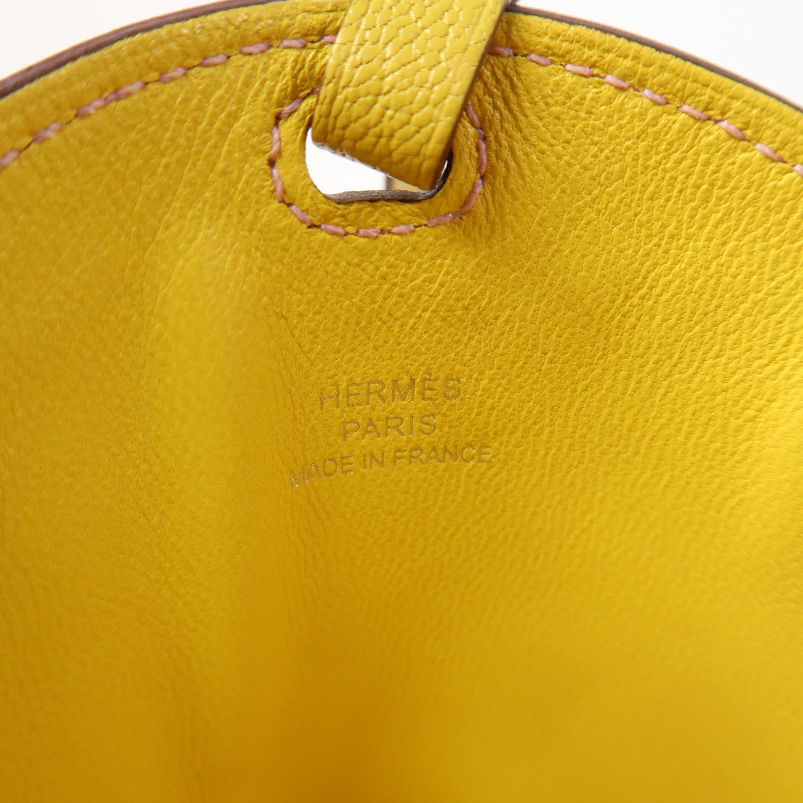 HERMES 【激減優惠】Chevre皮革In The Loop Pouch手拿包萊姆色