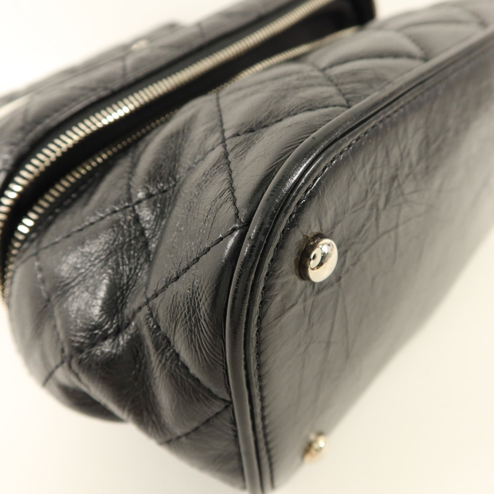 CHANEL PVC/牛皮皮革Shoulder Bag銀扣肩背袋